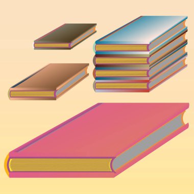 Renkli Notebook yığınları. Vektör çizim