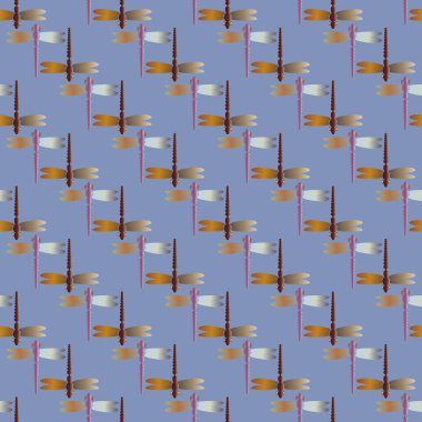 Dekoratif renkli seamless modeli ile şirin yusufçuk