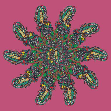 Stil zentangle yeni simetrik mandala doodle ile sanat esin kaynağı oldu. Duvar kağıdı, desen dolgularını, web sayfaları, yüzey dokuları için dekoratif nesne-ebilmek var olmak kullanılmış.