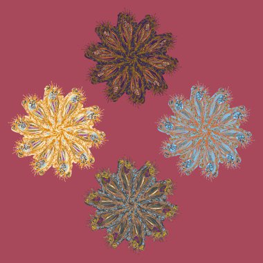 Stil zentangle yeni simetrik mandala doodle ile sanat esin kaynağı oldu. Duvar kağıdı, desen dolgularını, web sayfaları, yüzey dokuları için dekoratif nesne-ebilmek var olmak kullanılmış.