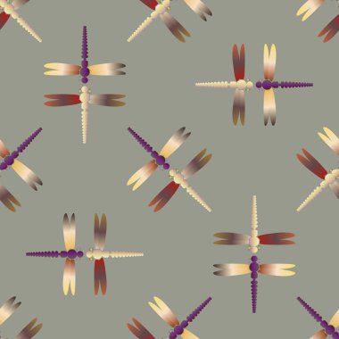 Yusufçuk, vektör çizim ile Dikişsiz soyut desen. Desen kartı, davet, ambalaj kağıdı, tekstil kumaş için 