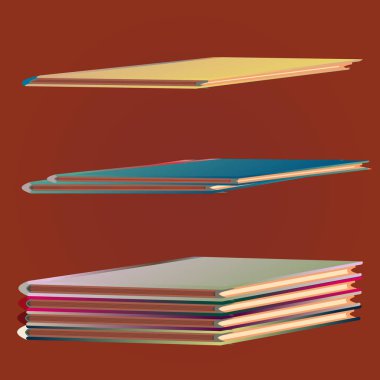 Renkli Notebook yığınları. Vektör çizim