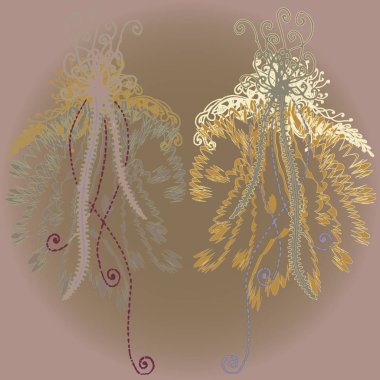 Yeni tasarım çalışmaları için el yapımı doodle ile soyut desen