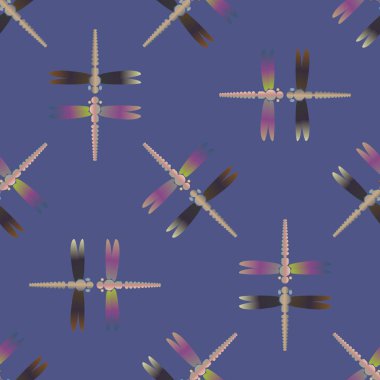 Yusufçuk, vektör çizim ile Dikişsiz soyut desen. Desen kartı, davet, ambalaj kağıdı, tekstil kumaş için 