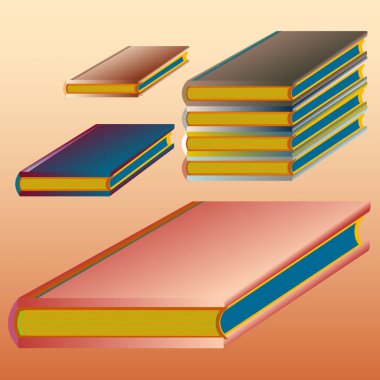 Renkli Notebook yığınları. Vektör çizim