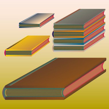 Renkli Notebook yığınları. Vektör çizim