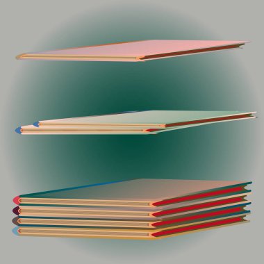 Renkli Notebook yığınları. Vektör çizim