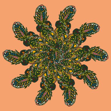 Stil zentangle yeni simetrik mandala doodle ile sanat esin kaynağı oldu. Duvar kağıdı, desen dolgularını, web sayfaları, yüzey dokuları için dekoratif nesne-ebilmek var olmak kullanılmış.