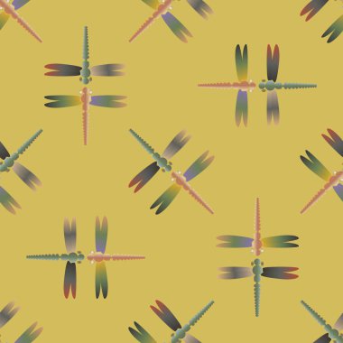 Yusufçuk, vektör çizim ile Dikişsiz soyut desen. Desen kartı, davet, ambalaj kağıdı, tekstil kumaş için 