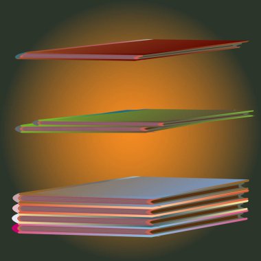 Renkli Notebook yığınları. Vektör çizim