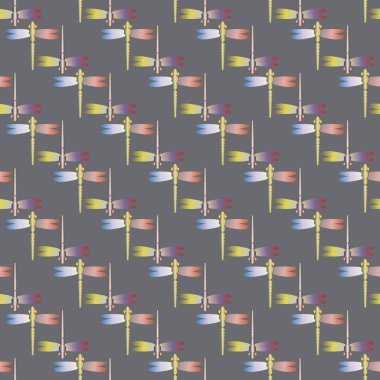 Dekoratif renkli seamless modeli ile şirin yusufçuk