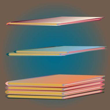 Renkli Notebook yığınları. Vektör çizim