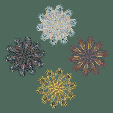 Stil zentangle yeni simetrik mandala doodle ile sanat esin kaynağı oldu. Duvar kağıdı, desen dolgularını, web sayfaları, yüzey dokuları için dekoratif nesne-ebilmek var olmak kullanılmış.