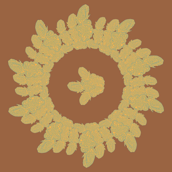 New symmetrical mandala in style zentangle inspired art with doodle. Decorative object can be used for wallpaper, pattern fills, web pages, surface textures.