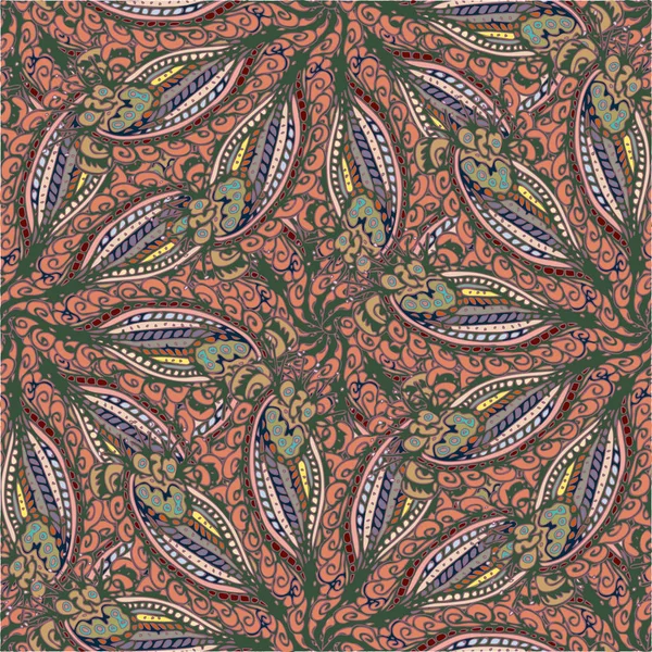 Tissu Abstrait Fond Feuilles Florales Motif Sans Couture Illustration Vectorielle — Image vectorielle