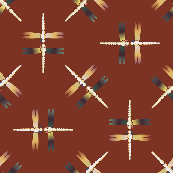 Nahtlose Abstrakte Muster Mit Libelle Vektorillustration Muster Für Karte Einladung — Stockvektor