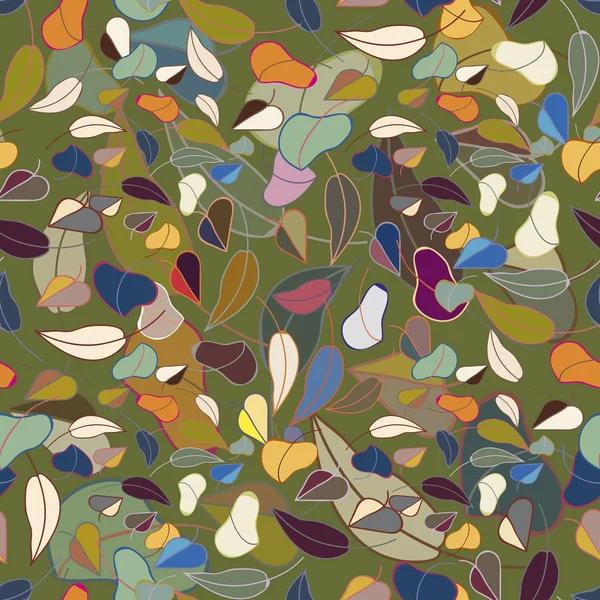 Красивий Колір Осіннього Листя Безшовний Візерунок — стоковий вектор