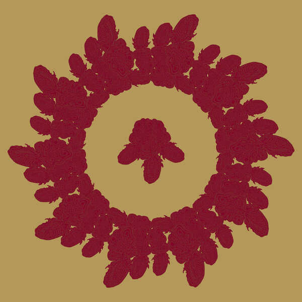 New symmetrical mandala in style zentangle inspired art with doodle. Decorative object can be used for wallpaper, pattern fills, web pages, surface textures.