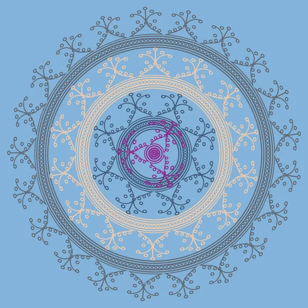 Basit renkli soyut mandala. Basit şekiller oluşan parlak dairesel süsleme. 