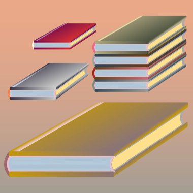 Renkli Notebook yığınları. Vektör çizim