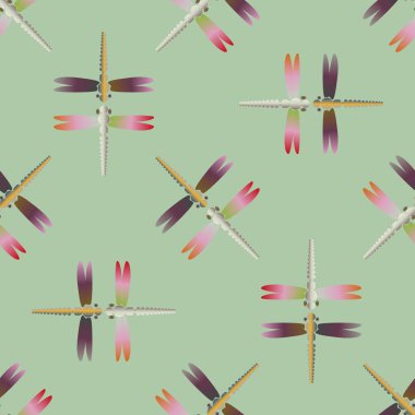 Yusufçuk, vektör çizim ile Dikişsiz soyut desen. Desen kartı, davet, ambalaj kağıdı, tekstil kumaş için 