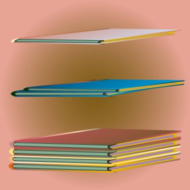 Renkli Notebook yığınları. Vektör çizim