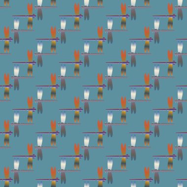 Dekoratif renkli seamless modeli ile şirin yusufçuk