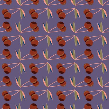 Kiraz, vektör çizim ile vektör seamless modeli 