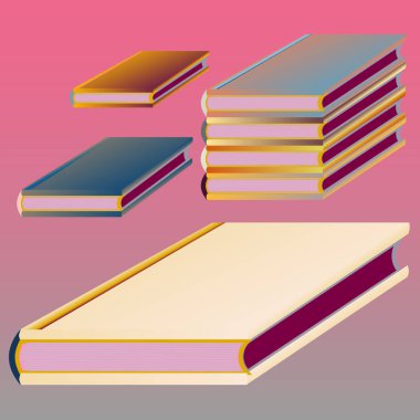 Renkli Notebook yığınları. Vektör çizim