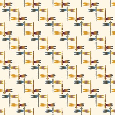 Dekoratif renkli seamless modeli ile şirin yusufçuk