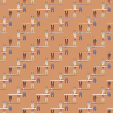 Dekoratif renkli seamless modeli ile şirin yusufçuk