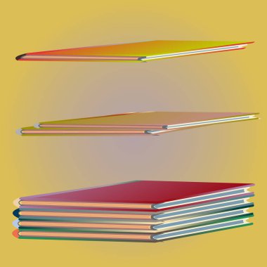 Renkli Notebook yığınları. Vektör çizim