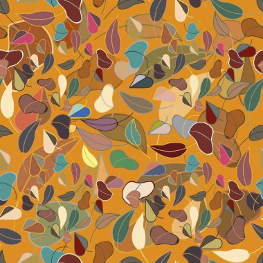 Güzel renk sonbahar yaprak düşmek seamless modeli.