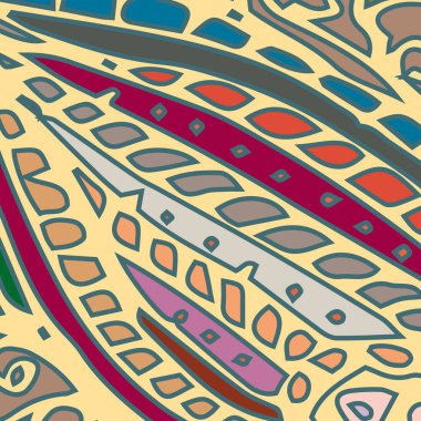 Soyut süs çiçek renkli seamless modeli, vektör çizim