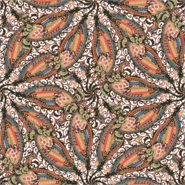 Soyut kumaş çiçek yaprakları arka plan, seamless modeli, vektör çizim