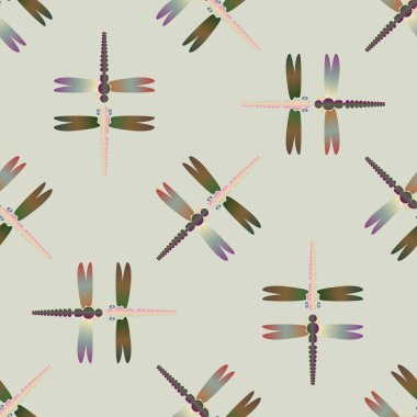 Yusufçuk, vektör çizim ile Dikişsiz soyut desen. Desen kartı, davet, ambalaj kağıdı, tekstil kumaş için 