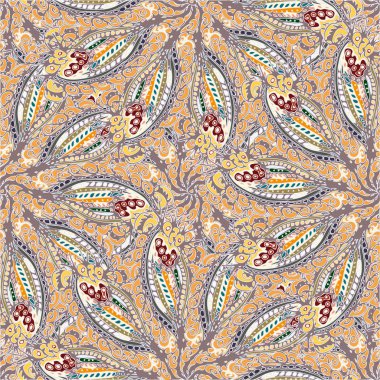 Soyut kumaş çiçek yaprakları arka plan, seamless modeli, vektör çizim