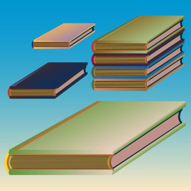 Renkli Notebook yığınları. Vektör çizim