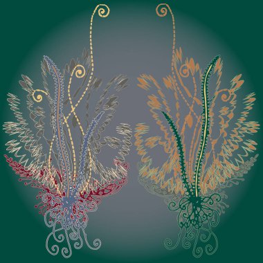 Yeni tasarım çalışmaları için el yapımı doodle ile soyut desen