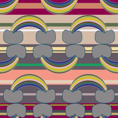 Gökkuşağı seamless modeli. Gökkuşağı Dizayn Tekstil, iç tasarım, keten, vb için. Şirin soyut çocuklar arka plan.