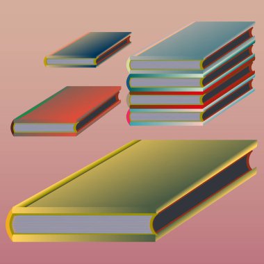 Renkli Notebook yığınları. Vektör çizim