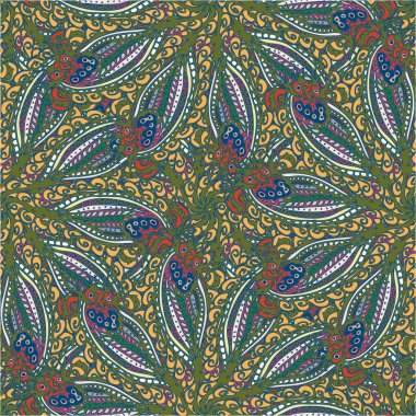 Soyut kumaş çiçek renkli seamless modeli, vektör çizim