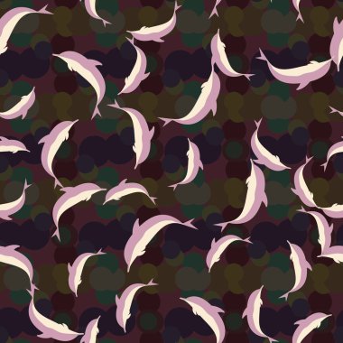 Renkli yunuslar Dikişsiz desen, çizim