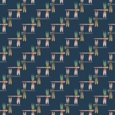 Dekoratif renkli seamless modeli ile şirin yusufçuk