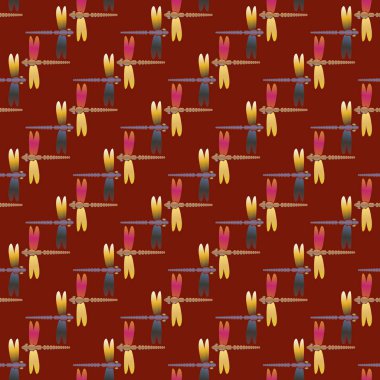 Dekoratif renkli seamless modeli ile şirin yusufçuk