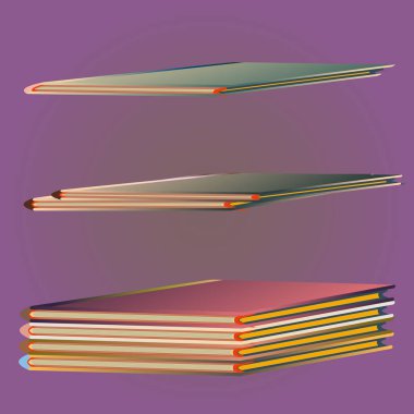 Renkli Notebook yığınları. Vektör çizim
