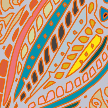 Soyut süs çiçek renkli seamless modeli, vektör çizim