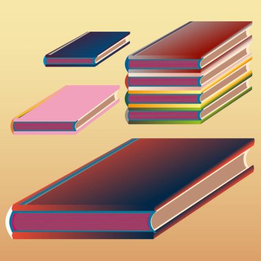 Renkli Notebook yığınları. Vektör çizim