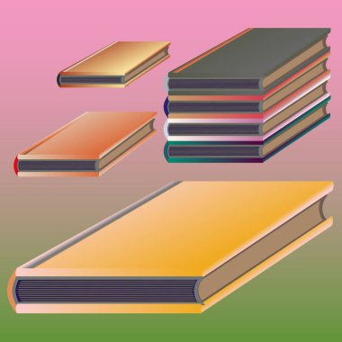 Renkli Notebook yığınları. Vektör çizim