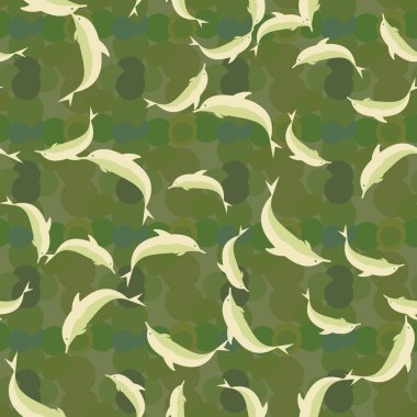 Renkli yunuslar Dikişsiz desen, çizim